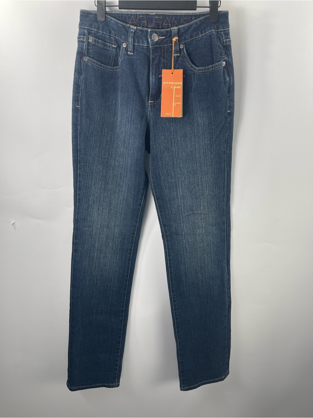JAG Streamline Your Shape High Rise Straight Leg Blue Dark Wash Size 6 Jeans NWT